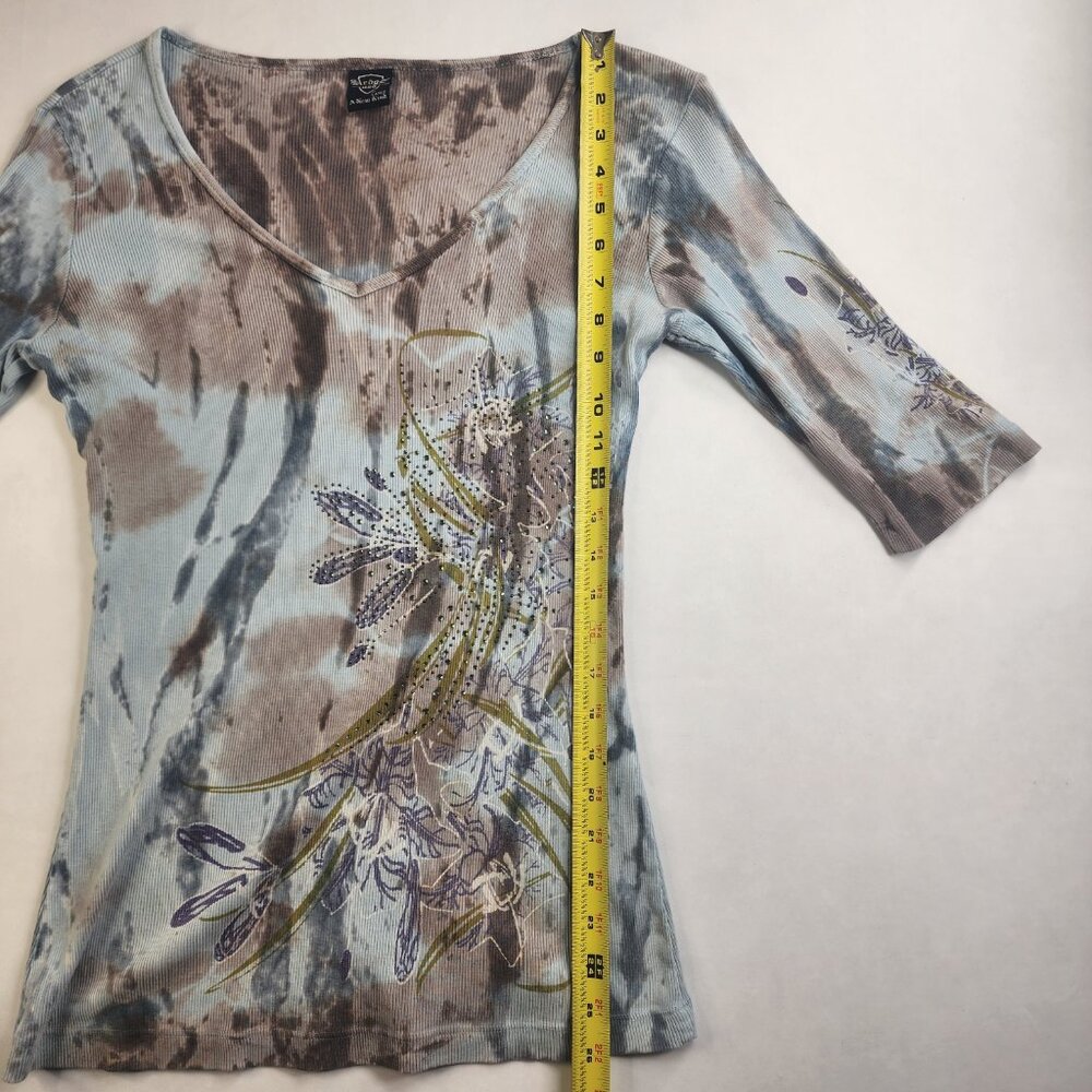 VTG Y2K Sledge USA Large L Thermal Graphic Shirt Cyber Fleur 3D Affliction Style - Picture 7 of 10